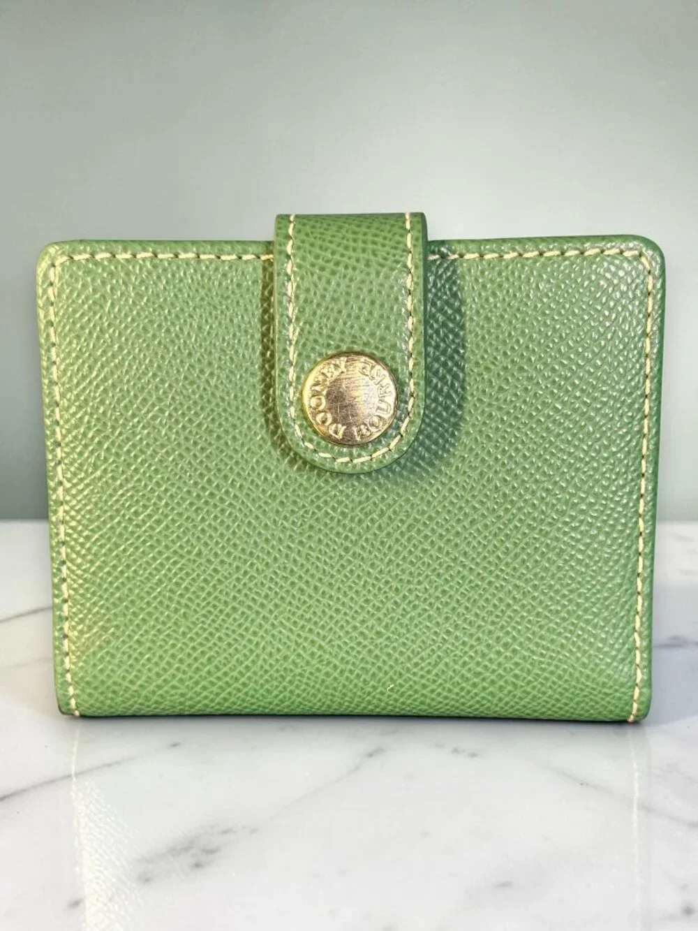 Dooney & Bourke Vintage Pebbled Green Leather Tote Bag with Matching Wallet Set